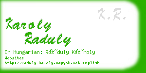 karoly raduly business card